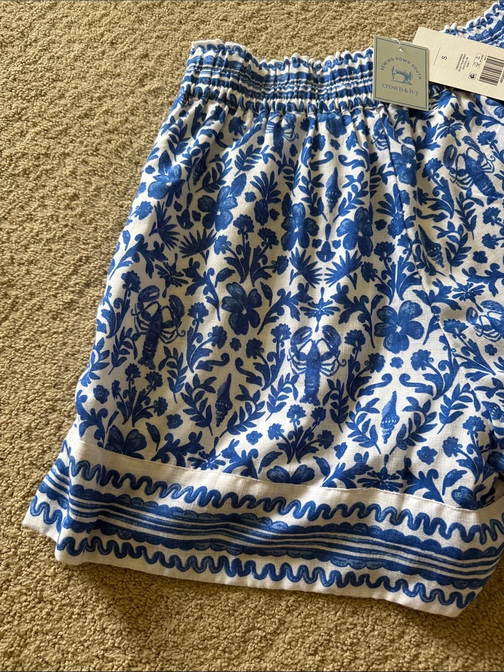 crown & ivy Blue and White Embroidered Tropical Two-Piece Set - Picture 8 of 8